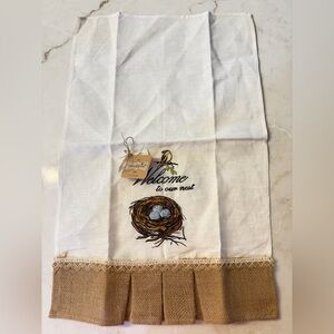 NWT Mud Pie Linen Towel Welcome to our Nest